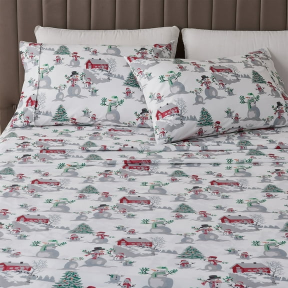 Holiday Inspired Microfiber Sheet Set, Full, 4 Pieces