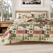 Lodge Quilt Set - Lightweight, Soft, All-Season - 3-Piece Reversible Rustic Bedding Set (Full / Queen, Lodge Patchwork)
