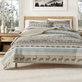 thumbnail image 1 of Lodge Quilt Set - Lightweight, Soft, All-Season - 3-Piece Reversible Rustic Bedding Set (Full / Queen, Rustic Lodge Stripes), 1 of 6