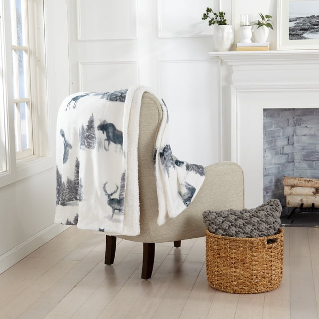 Rustic Plush Great Bay Home Rustic Lodge Velvet Plush Warmest Throw (50