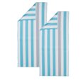 thumbnail image 1 of Great Bay Home Sand-Free Microfiber Cabana Stripe 2-Pack Beach Towel  (2 Pack - 35" x 78”, Cabana - Gray / Teal), 1 of 7