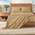 thumbnail image 1 of Great Bay Home Solid Flannel Sheet Set - 100% Turkish Cotton - Double Brushed (Queen, Camel), 1 of 6