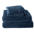 thumbnail image 1 of Great Bay Home Solid Velvet Plush Warm and Cozy Fleece Sheet Set  (California King, Denim Blue), 1 of 6