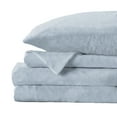 thumbnail image 1 of Great Bay Home Solid Velvet Plush Warm and Cozy Fleece Sheet Set  (Full, Pearl Blue), 1 of 6