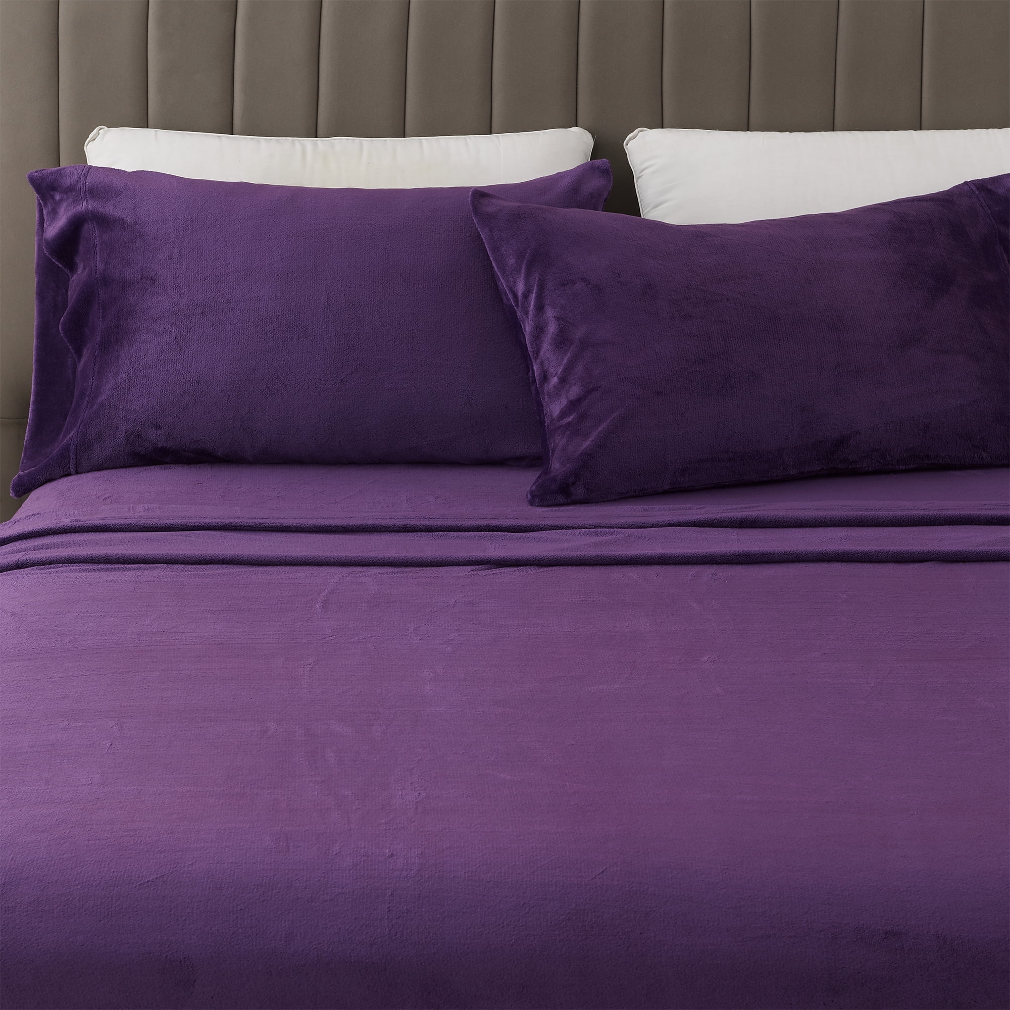 King Purple Velvet Plush Microfiber Deep Pocket Sheet Set