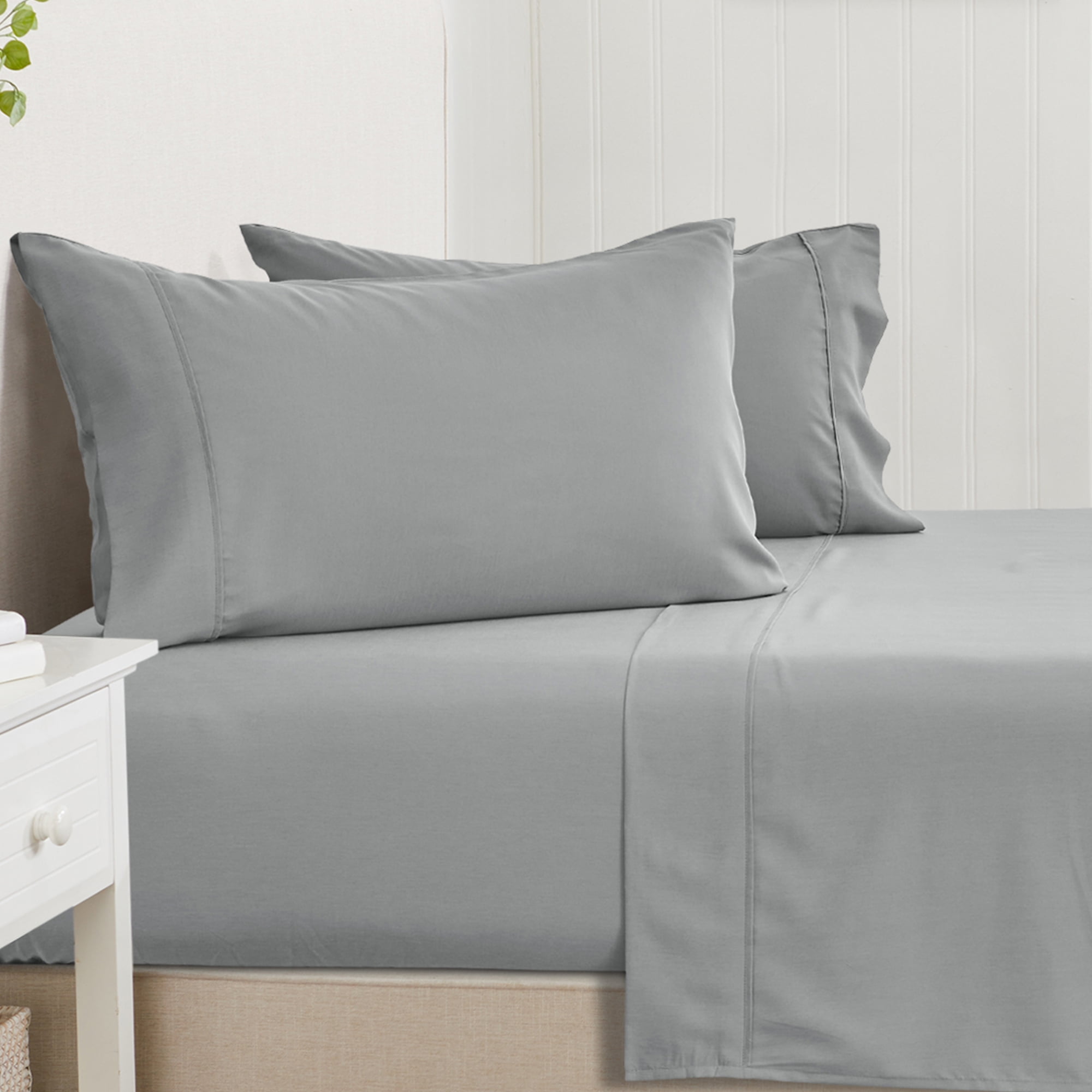 Great Bay Home Solid Viscose from Bamboo WrinkleResistant Sheet Set