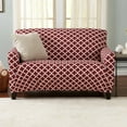 thumbnail image 1 of Great Bay Home Stretch Printed Washable Loveseat Slipcover  (Loveseat, Burgundy), 1 of 5