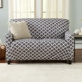 thumbnail image 1 of Great Bay Home Stretch Printed Washable Loveseat Slipcover  (Loveseat, Charcoal), 1 of 6