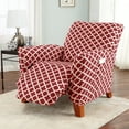thumbnail image 1 of Great Bay Home Stretch Printed Washable Recliner Slipcover  (Recliner, Burgundy), 1 of 5
