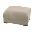 thumbnail image 1 of Great Bay Home Stretch Velvet-Plush Washable Ottoman Slipcover  (Ottoman XL, Silver Cloud), 1 of 5