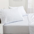 thumbnail image 1 of Great Bay Home Striped Microfiber Wrinkle Resistant Sheet Set  (King, Sky Blue), 1 of 7