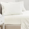 thumbnail image 1 of Great Bay Home Striped Microfiber Wrinkle Resistant Sheet Set (Queen, Laurel Green), 1 of 2