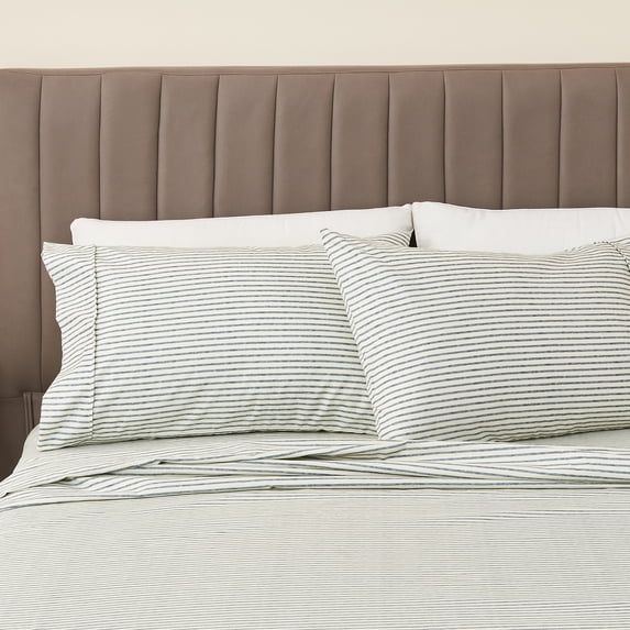 Great Bay Home Striped Ultra-Soft Microfiber Sheet Set (Full, Stripe - Blue)