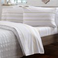 thumbnail image 1 of Great Bay Home Turkish Cotton Solid Flannel Sheet Set  (Twin XL, Taupe - Stripe), 1 of 6