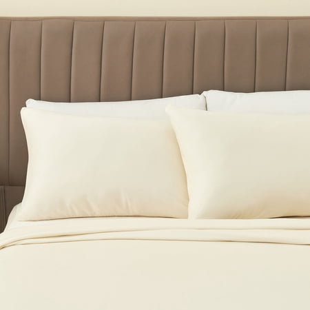 Great Bay Home Ultra-Soft Solid Performance Fabric Sheet Set (Twin XL, Natural)
