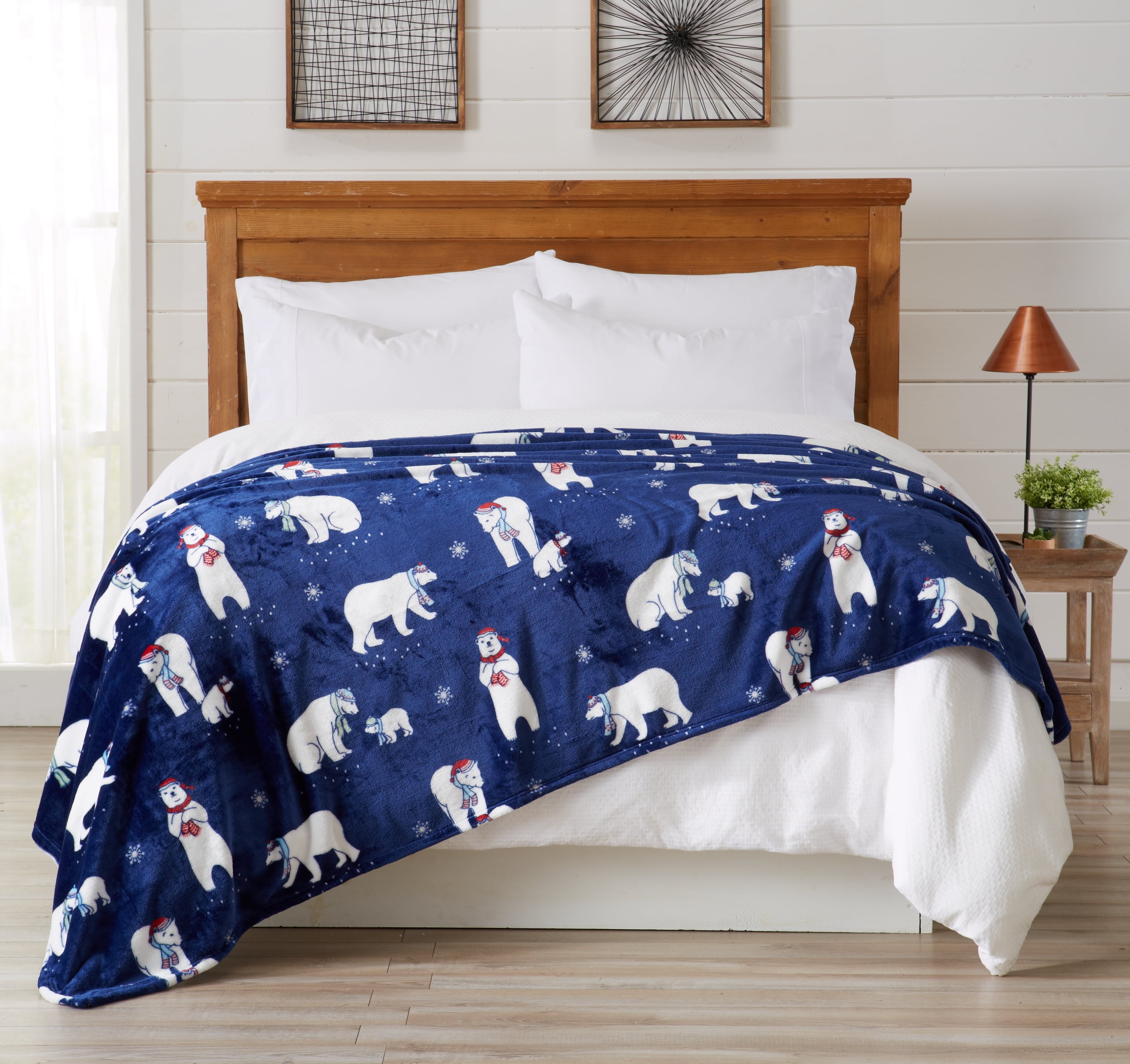 Great Bay Home Super Soft Velvet Plush Bed Blanket