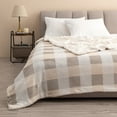 thumbnail image 1 of Great Bay Home Cozy Plush / Sherpa Reversible Throw Blanket, Full / Queen, Soft Taupe / Pale Grey Buffalo Check, 1 of 5