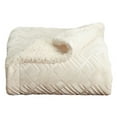 thumbnail image 1 of Great Bay Home Velvet Plush Fleece Reversible Sherpa Warm and Cozy Bed Blanket  (King, Winter White), 1 of 4