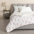 thumbnail image 1 of Great Bay Home Velvet Plush Sherpa Warm and Cozy Holiday Prints  (50" x 60" Throw, Candy Cane), 1 of 5