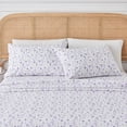 thumbnail image 1 of Great Bay Home Flower Printed Microfiber Sheet Set (King, Colorful Floral - Lavender), 1 of 8