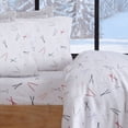 thumbnail image 1 of Great Bay Home Winter Flannel Sheet Set - 100% Turkish Cotton - Double Brushed - California King, Ski Time, 1 of 7