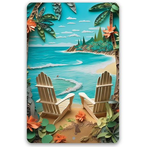 Great Beach and Nautical Decor, Beach House and Summer Surfing Decoration, Beach Themed Display, Sea Shells Cool Home Print, Use Indoor or Outdoor Metal Sign (12" x 18", Beach Dreams A)