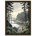 thumbnail image 1 of Great Bear Rainforest Hikers Coastal Landscape Artwork Framed Wall Art Print A4, 1 of 4
