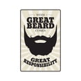 thumbnail image 1 of Great Beard Comes With Great Responsibility novelty sticker | Indoor/Outdoor | Funny Home Décor for Garages, Living Rooms, Bedroom, Offices | SignMission Razor Gift Decal Wall Plaque, 1 of 4