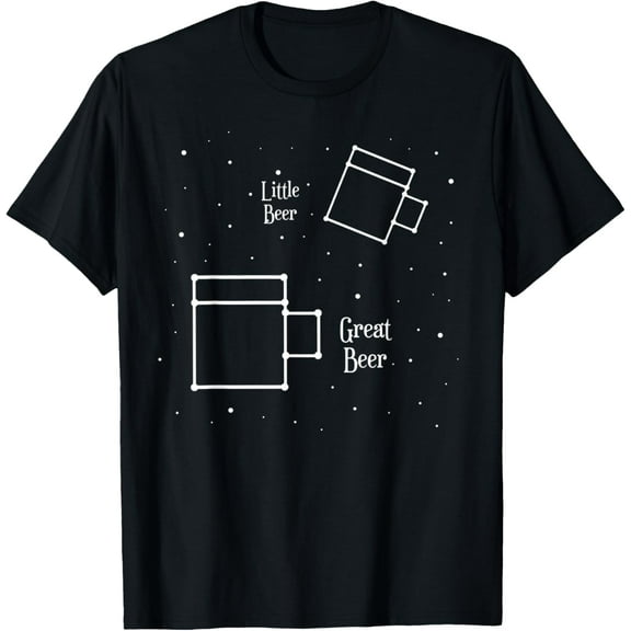 Great Beer and Little Beer star sign constellation T-Shirt T-Shirt men and women can wear, black, white, gifts