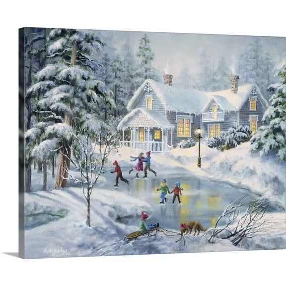 Great Big Canvas "A Fine Winter's Eve"  by Nicky Boehme Black Peach   Wrapped Canvas Print Wall Artwork