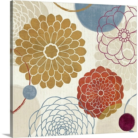 Great Big Canvas "Abstract Bouquet II" by Veronique Charron Plum Burgundy Wrapped Canvas Print Wall Artwork