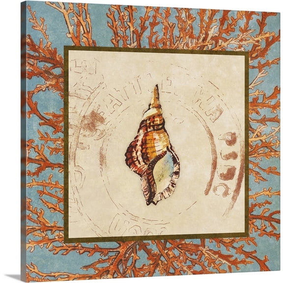 Great Big Canvas "Coral Medley Shell IV" by Lanie Loreth Brown Dark Gray Wrapped Canvas Print Wall Artwork