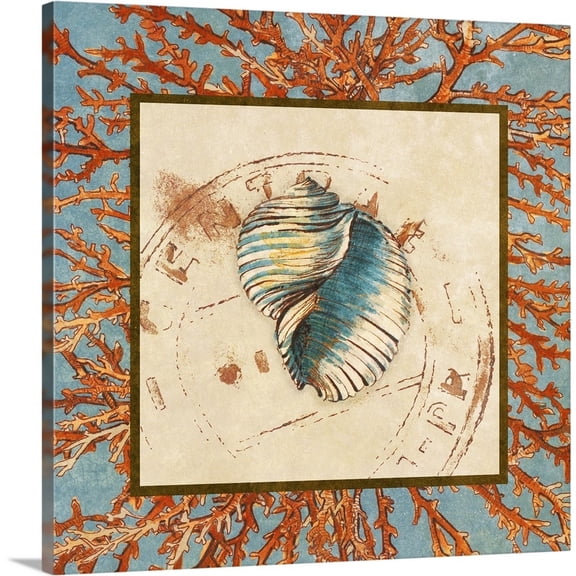 Great Big Canvas "Coral Medley Shell I" by Lanie Loreth Brown Peach Wrapped Canvas Print Wall Artwork