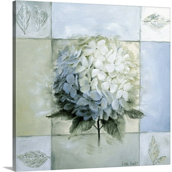 Great Big Canvas "Blue Hydrangea Study I"  by Lisa Audit Gray Black   Wrapped Canvas Print Wall Artwork