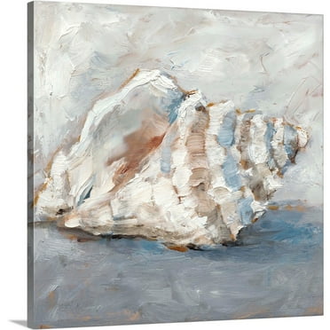 Great Big Canvas "Blue Shell Study II"  by Ethan Harper Light Gray Black contemporary  Wrapped Canvas Print Wall Artwork