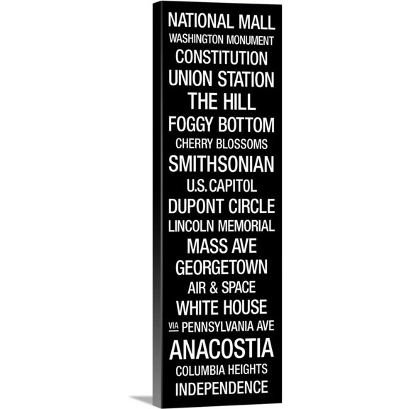 Great Big Canvas "Bus Roll: Washington DC"  by Kate Lillyson White Gray   Wrapped Canvas Print Wall Artwork