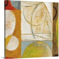 Great Big Canvas "Chalk Painting"  by Liz Jardine Brown Burgundy Abstract  Wrapped Canvas Print Wall Artwork