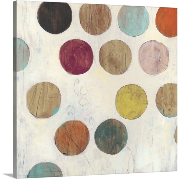 Great Big Canvas "Dot Matrix III"  by June Erica Vess Peach Plum Contemporary  Wrapped Canvas Print Wall Artwork