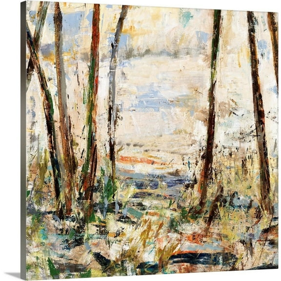 Great Big Canvas "Down by the Water"  by Jodi Maas Black Burgundy contemporary  Wrapped Canvas Print Wall Artwork