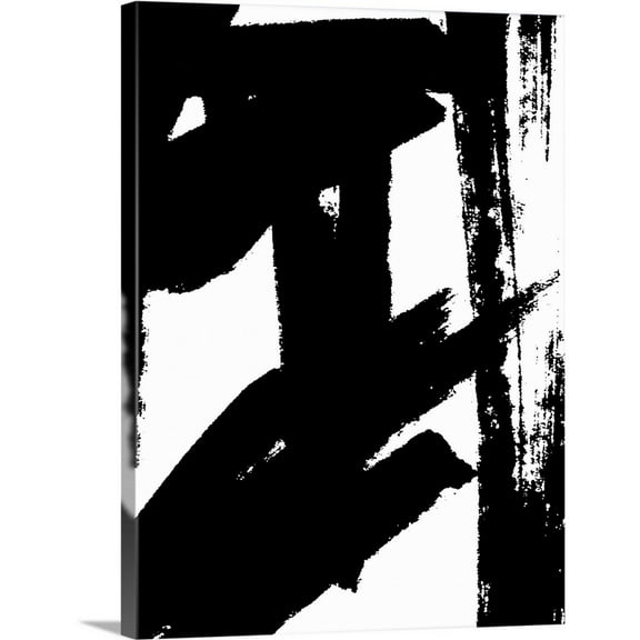 Great Big Canvas "Dynamic Expression II"  by Ethan Harper White Black and White Contemporary  Wrapped Canvas Print Wall Artwork