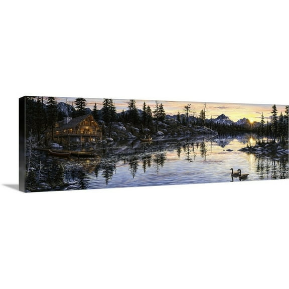 Great Big Canvas "Evening Sunset"  by Jeff Tift Black Gray Blue   Wrapped Canvas Print Wall Artwork