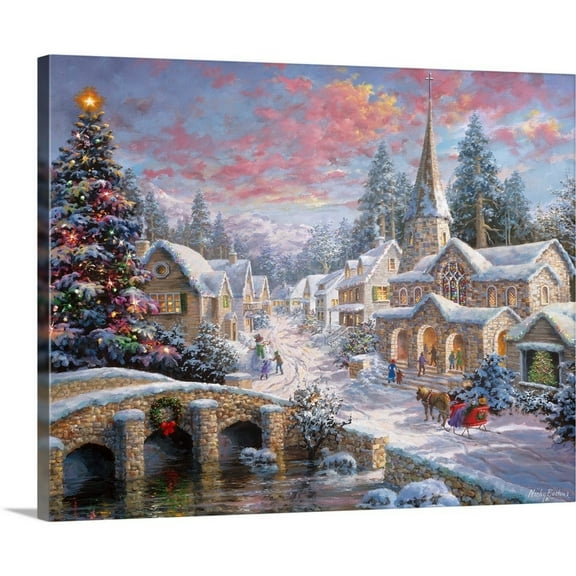 Great Big Canvas "Heaven On Earth"  by Nicky Boehme Dark Forest Green Gray Blue   Wrapped Canvas Print Wall Artwork