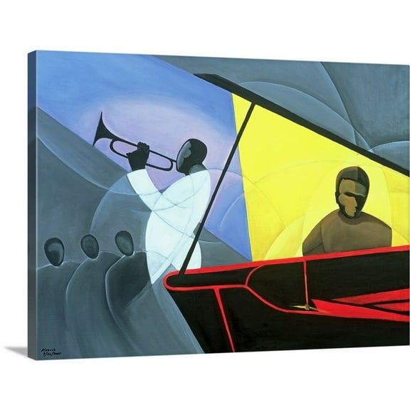 Great Big Canvas "Hot and Cool Jazz, 2004"  by Kaaria Mucherera Black Gray Blue   Wrapped Canvas Print Wall Artwork