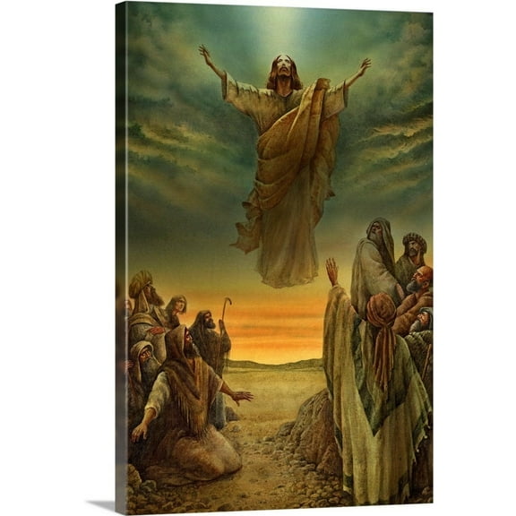 Great Big Canvas "Jesus Ascending into Heaven"  by Val Bochkov Black Gray   Wrapped Canvas Print Wall Artwork