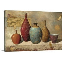 Great Big Canvas "Leaves and Vessels"  by James Wiens Dark Forest Green  figurative  Wrapped Canvas Print Wall Artwork