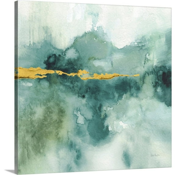 Great Big Canvas "My Greehouse Abstract I Crop Blue" by Lisa Audit Peach Gray contemporary Wrapped Canvas Print Wall Artwork