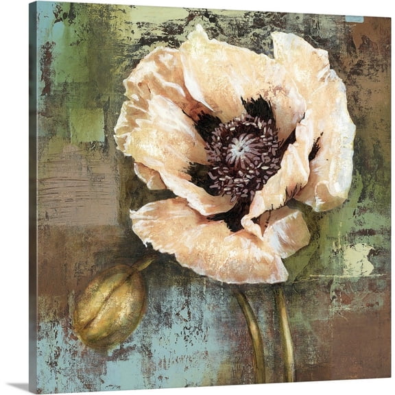 Great Big Canvas "Papaver I grande" by Selina Werbelow Gray Black Wrapped Canvas Wall Art