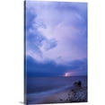 thumbnail image 1 of Great Big Canvas "Michigan, Upper Peninsula. Lightening over Lake Superior"  by Nancy Rotenberg Black Dark Blue   Wrapped Canvas Print Wall Artwork, 1 of 7