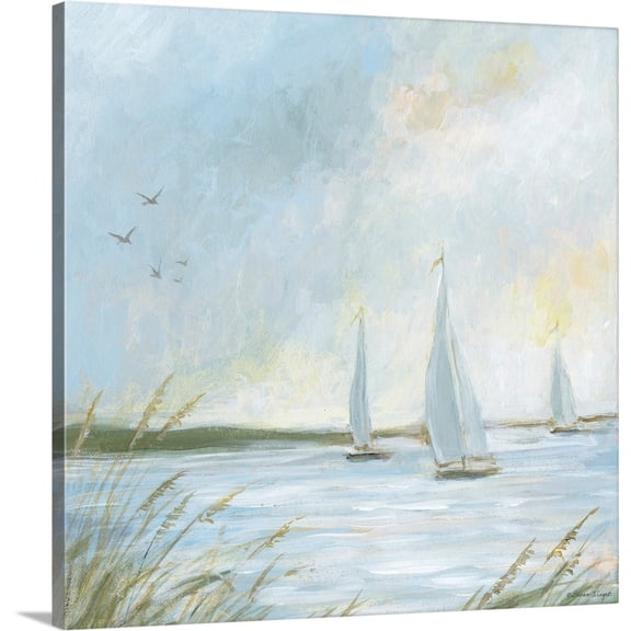 Great Big Canvas "Sailboats"  by Susan Winget Gray Black   Wrapped Canvas Print Wall Artwork