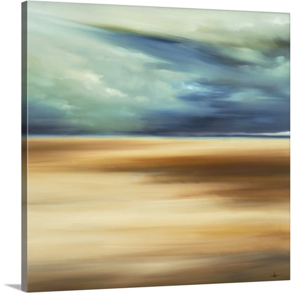Great Big Canvas "Scape 109" by KC Haxton Gray Blue Brown Wrapped Canvas Print Wall Artwork